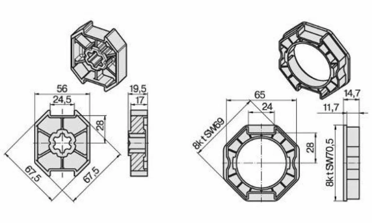 Becker Adapterset SW 70 | Baureihe R